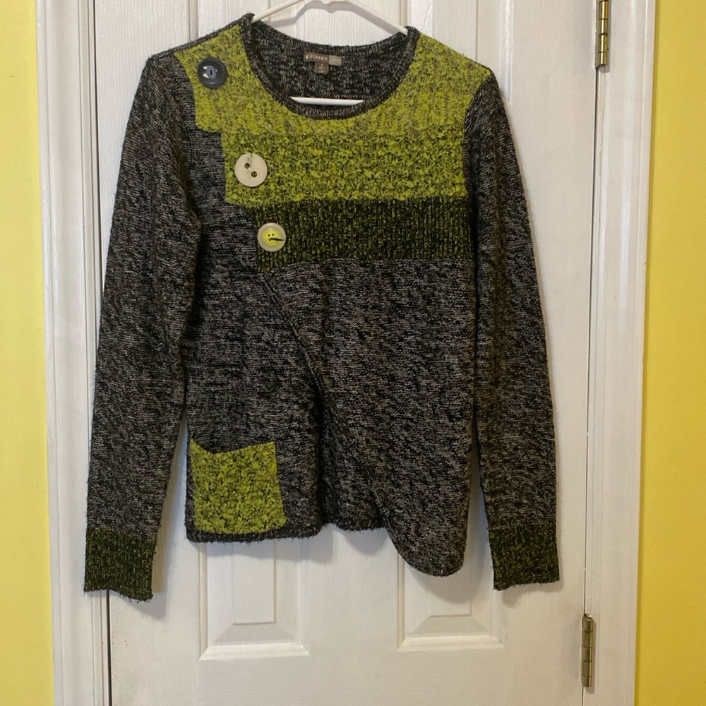 Spammer Sport sweater- lime green and grey size small